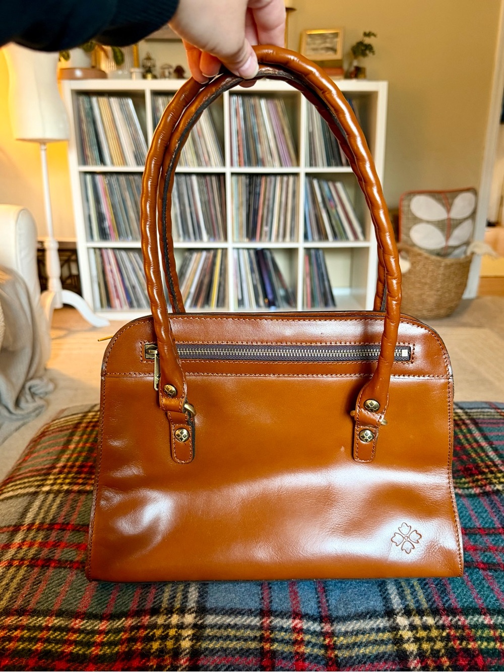Patricia Nash Brown Leather Calvi Satchel Handbag